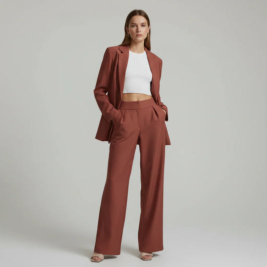 Elise – Tweedelig Damespak Met Rechte Broek En Blazer