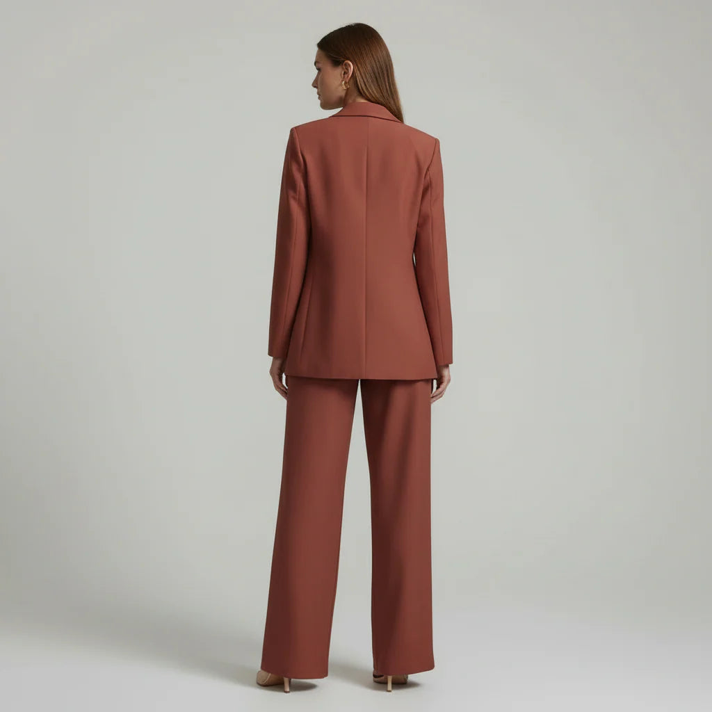 Elise – Tweedelig Damespak Met Rechte Broek En Blazer